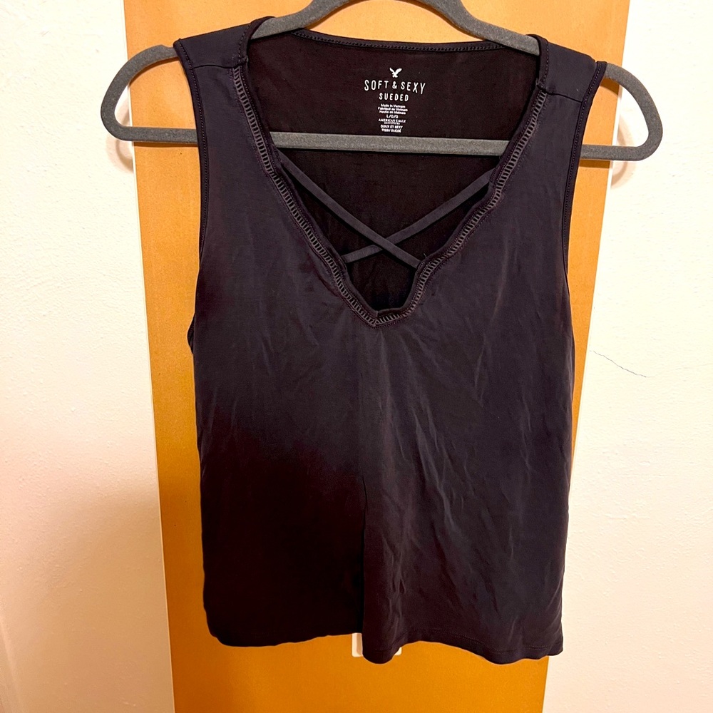 American Eagle Soft and Sexy cross stitch tank top